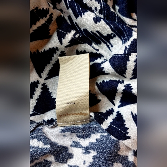 Soft Surroundings NWT Raven Dress Size Small Navy White Sheath Elegant Chic Boho - Picture 8 of 10